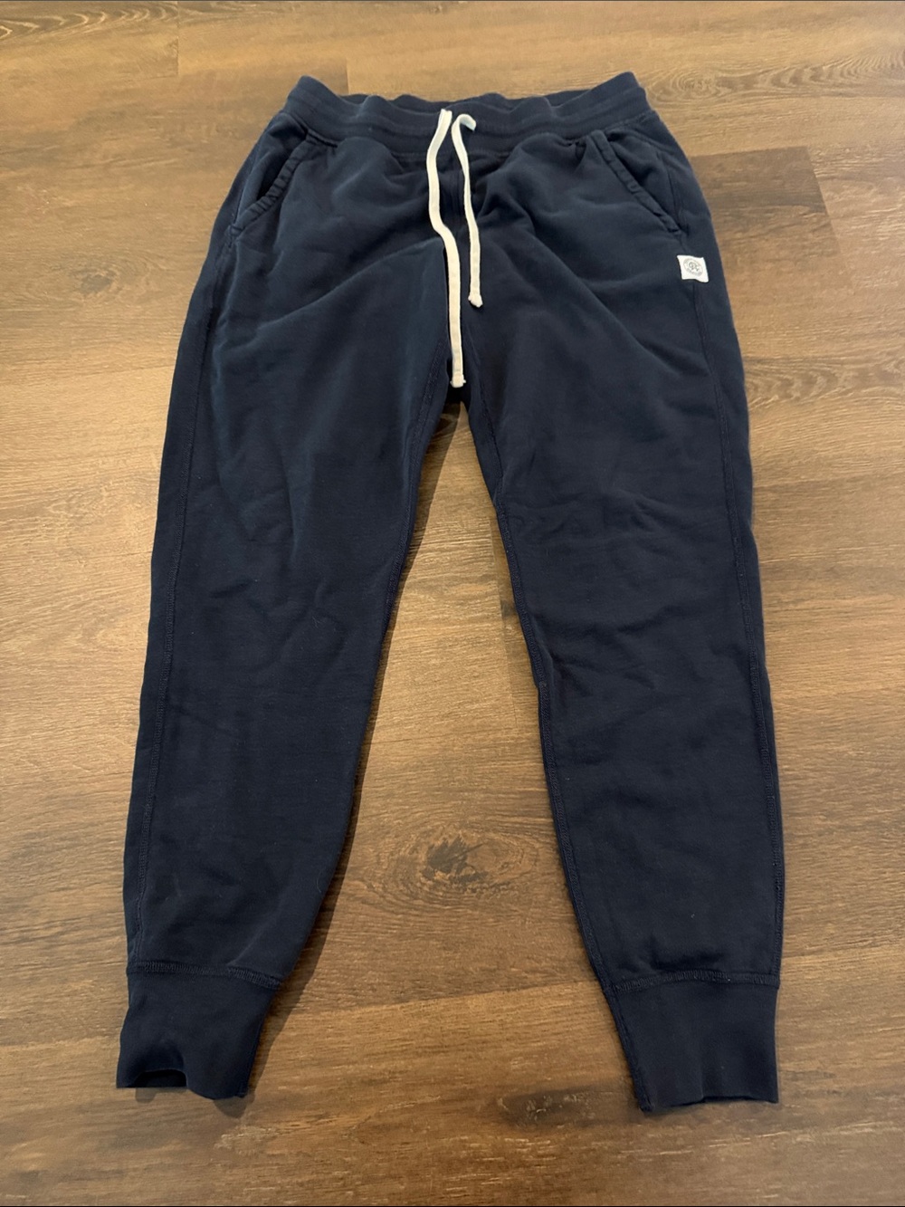 Reigning Champ Navy Sweatpants with White Drawstring